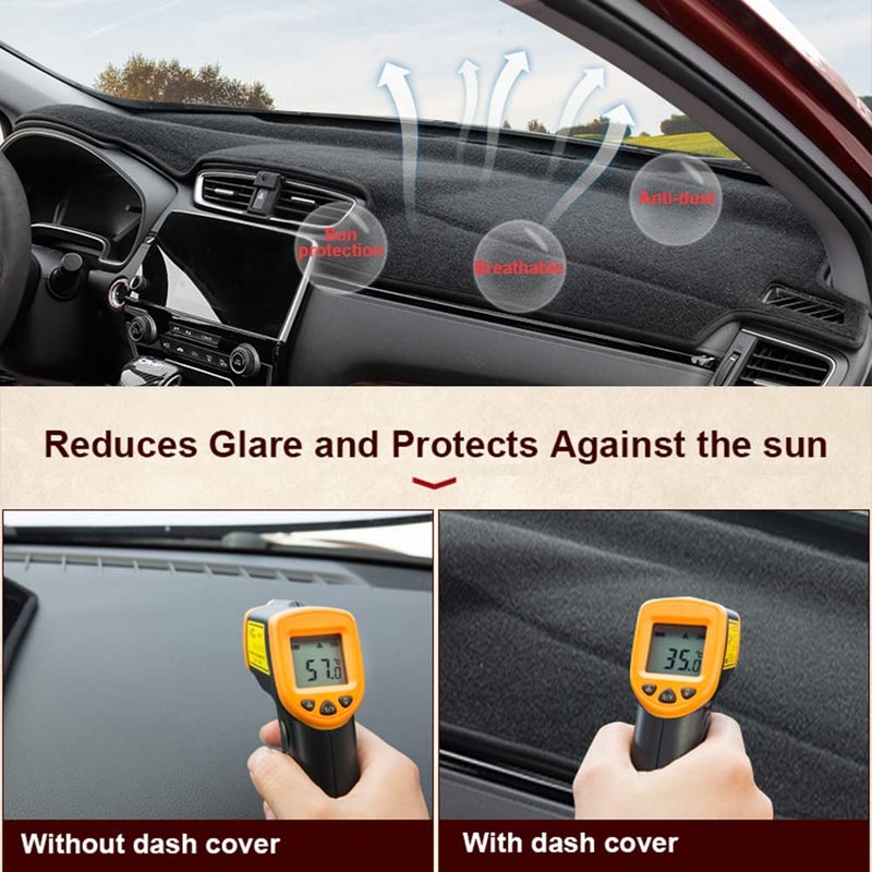 HanLanKa Dashboard Cover for Chevy Chevrolet Suburban/Tahoe 2007-2014,Chevrolet Avalanche Silverado 1500 LTZ 2007-2013,GMC Yukon 2007-2014 Dash Cover Mat(Premium Carpet, Black) - Image 4